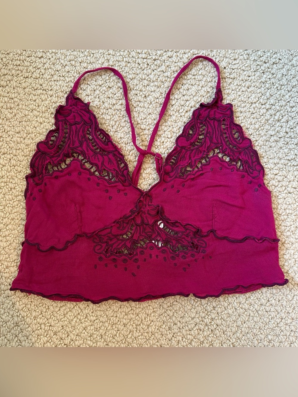 Free People Raspberry Lace Bralette/Crop top
